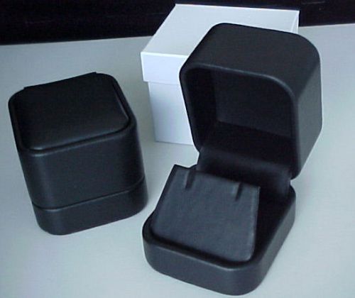 DELUXE Soft Black Leatherette Taller EARRING Presentation Jewelry Gift Box