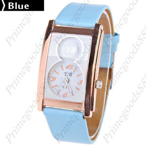 Number 8 Synthetic Leather Quartz Wristwatch Women&#039;s Free Shipping in Blue