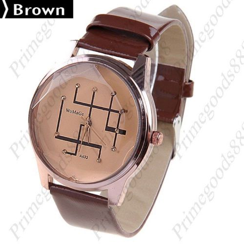Synthetic Leather Strap Quartz Wrist Wristwatch Women&#039;s Free Shipping Brown