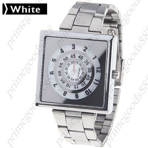 Compass Style Stainless Steel Unisex Quartz Watch Creative Wrist in White