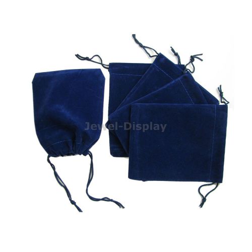 50 royal blue velvet square wedding pouches jewelry bag 4x5&#034; for sale