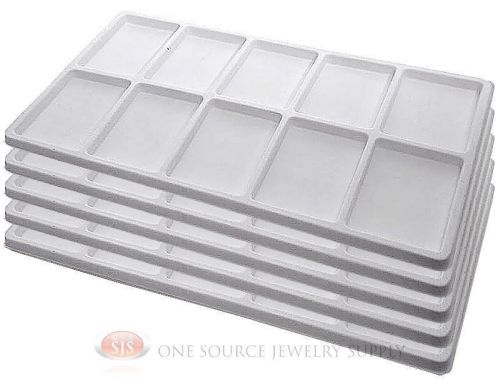 5 White Insert Tray Liners W/ 10 Compartments Drawer Organizer Jewelry Displays