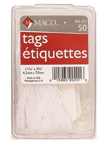 Maco Merchandise Tags 1 3/32 in. x 1 3/4 in. white pack of 100