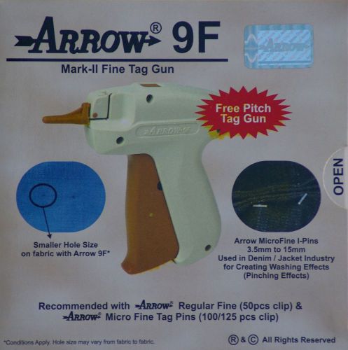 Arrow FINE Tag Gun + Extra Needle +1000 Barbs 2&#034; Clothing Label Tagging Attacher