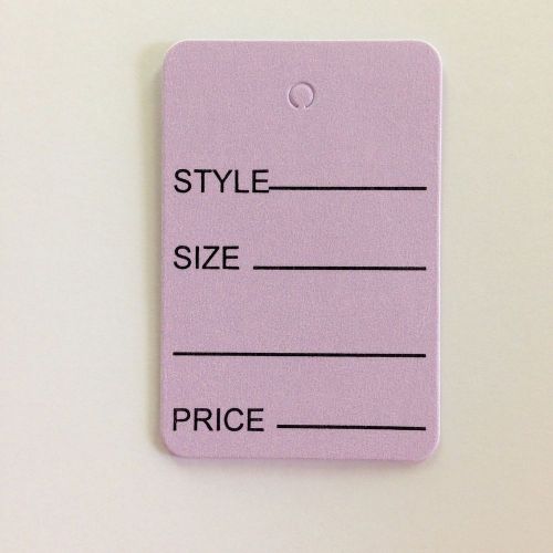 1000 Small 1 1/4 x 1 7/8 Lavender Merchandise Coupon Tags With Black Imprint