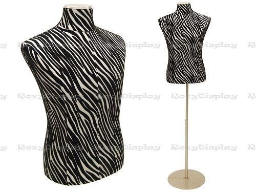 Male zebra pattern cover dress body form #jf-33m01pu-zb+bs-04 for sale