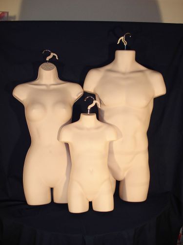 A set of FLESH Male Female &amp; Child (3 pcs) Mannequin maniquin manikin