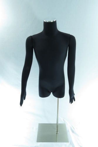 Male body mannequin black retail display w/ adjustable &amp; removable arms/fingers for sale