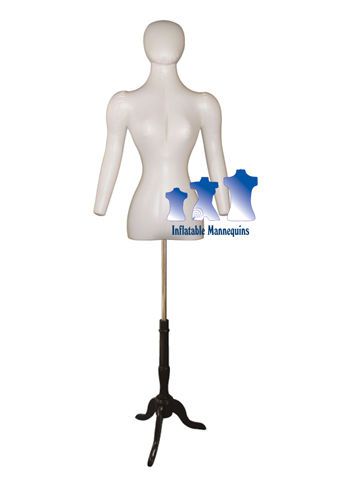 Inflatable Female Torso w/ Head &amp; Arms, Ivory and MS7B Stand