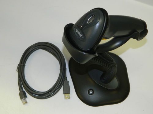 Symbol Motorola BLACK LS2208 BarCode Scanner  w/ USB Cable, Stand Fast Shipping