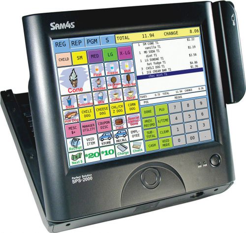 Set of two sam4s sps-2000 touch screen pos with four printers for sale