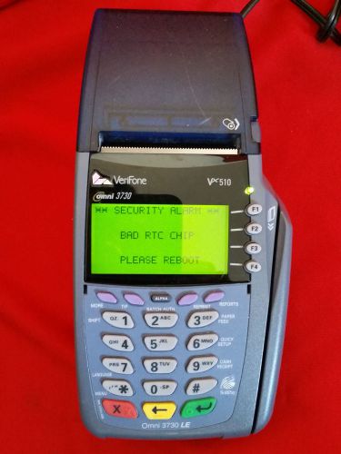 Verifone Omni 3730 VX510 Credit Card Machine &#034;Bad RTC Chip&#034;