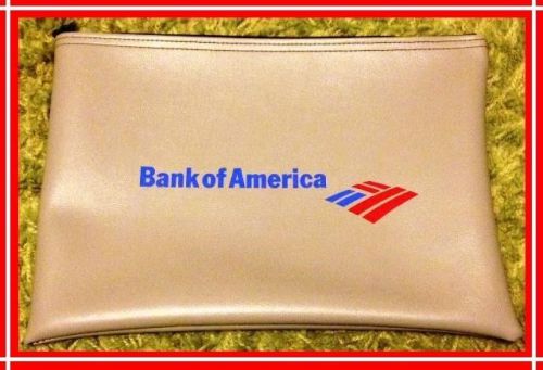 NEW Large Size 9&#034;x12&#034; Bank of America Money Deposit Bag w/ zipper Gray BofA Coin