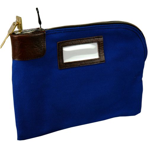 Blue Currency Bag with Built-in Lock, 11 x 8.5&#034;, 18 oz. Army Duck Material
