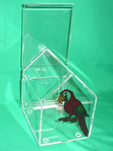 Acrylic  donation box humane society &amp; animal rescue donation box parrot w/pl for sale