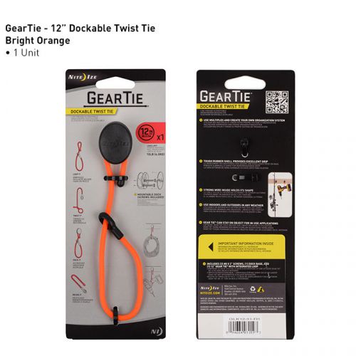 Gear tie dockable twist tie 12 inch orange garage shed tool storage nite ize for sale