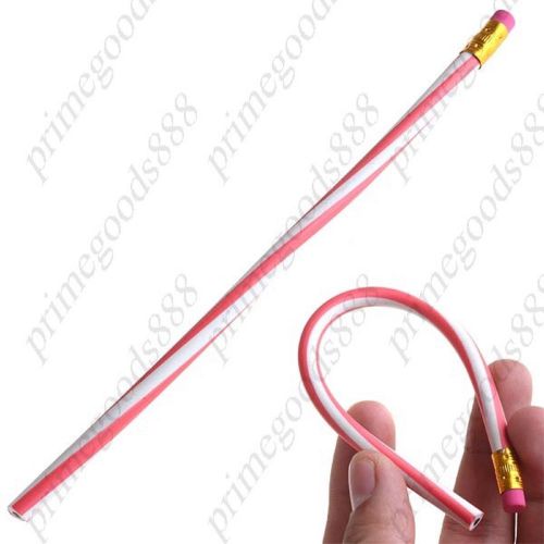 7.1&#034; vertical stripe flexible pencil twist bend pencil with eraser free shipping for sale