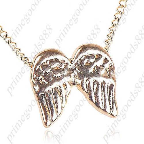 Stylish Golden Clavicle Chain Necklace Chic Pendant Girl Lady Woman Angel Wings