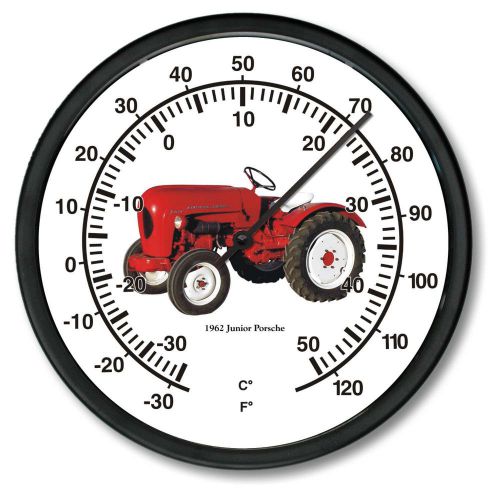 New PORSCHE JR Tractor Thermometer 10&#034; Round 1962 Vintage Junior Farm Vehicle