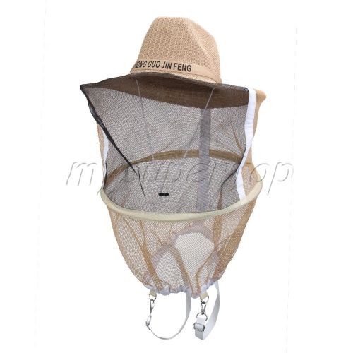 Nylon mosquito fly bee keeping mesh mask cowboy hat face protector for sale