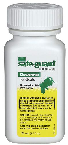 Safe-guard goat wormer fenbendazole 125 ml 100mg/ml by intervet for sale