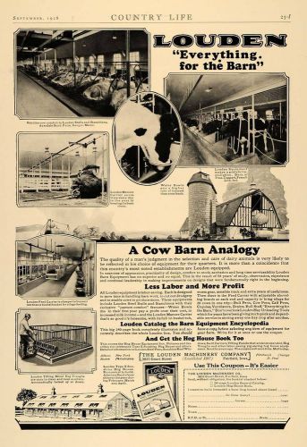 1928 ad louden machinery farm cow barn fairfield iowa - original advertising cl6 for sale