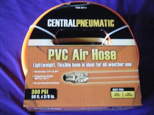 Central Pneumatic PVC Air Hose - 50 Ft. x 3/8&#034;, Thread 1/4&#034;-18 NPT, Max 300 PSI