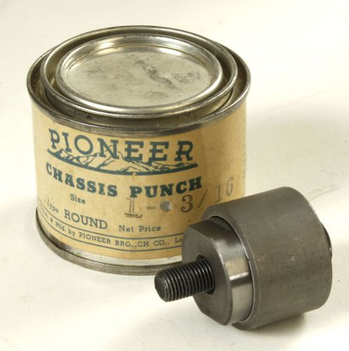 Vintage Pioneer Radio Chassis Punch Round 1-3/16&#034; w Box Great Condition Made USA