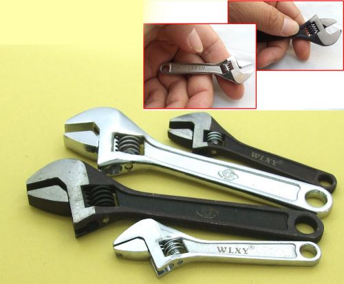 4PCS 4 Inch 2.5 Inch Wrenche 10mm 15mm Jaw Metal Adjustable Wrenches Hand Tools