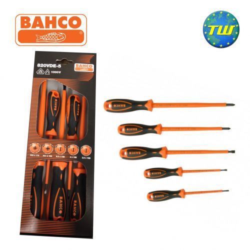 Bahco 820 5pc VDE Pozi &amp; Slotted Insulated Electrical Screwdriver Set 820VDE-5
