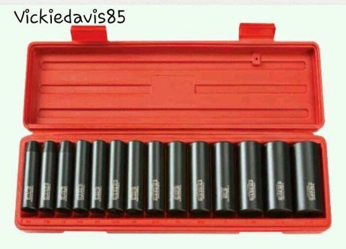 21Pcs Set SAE 3/4 Inch Drive Jumbo Socket Wrench Extension Bar Case 21Pc Set SAE