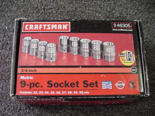 CRAFTSMAN Tools 946305 3/4&#034; Metric 9-pc. Socket Set