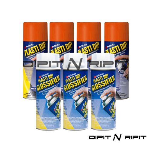 Performix plasti dip gloss wheel kit 4 koi orange 3 glossifier rubber dip spray for sale
