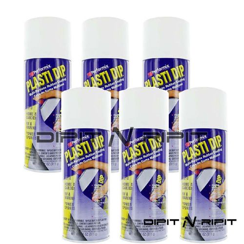 Performix Plasti Dip Matte White 6 Pack Rubber Dip Spray Cans Coating
