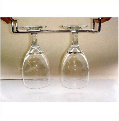 1 Chrome Plated Wine Glass Hanger Holders Rack 24&#034; NEW