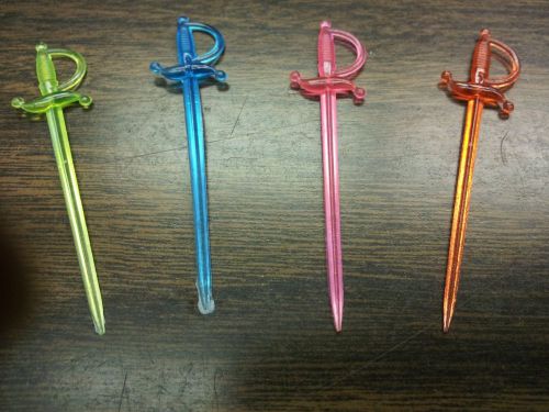 3&#034; ASSORTED NEON PARTY SWORD PICK (( 1000 PER CASE )) BAR COCKTAILS/APPETIZERS