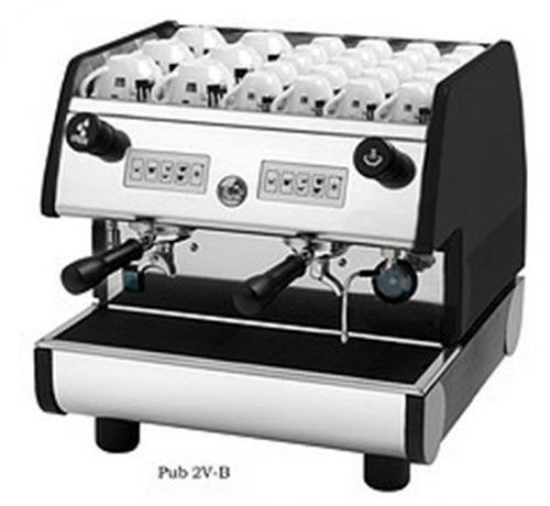La pavoni commercial espresso machine maker pub 2v-b black, 2 group, volumetric for sale