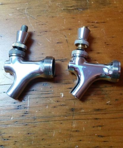 Pair of Chrome Draft Beer Tap Faucets for a Kegerator Beer Tower