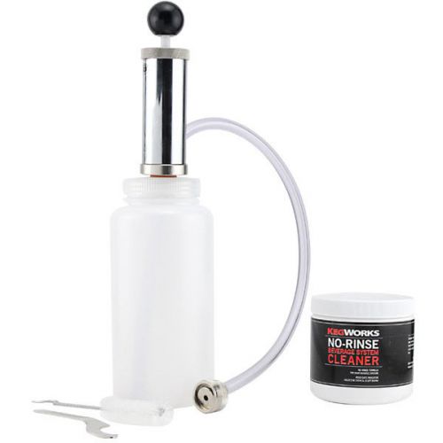 Deluxe draft beer line cleaning kit - 1lb no-rinse powder - kegerator hose kit for sale