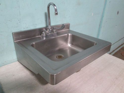 &#034;elkay&#034; heavy duty commercial stainless steel wall mount hand wash sink w/faucet for sale
