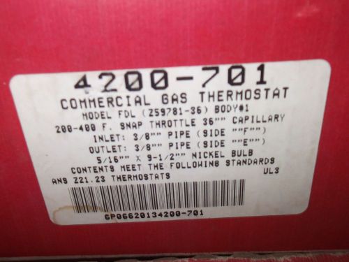 Robertshaw Uni-Line 4200-701  Commercial Gas Thermostat FDL 4200 NOS