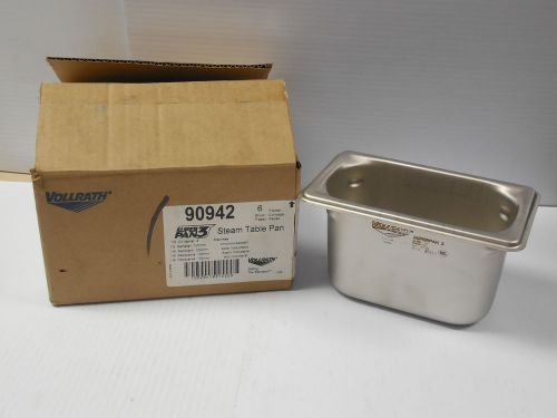 (6) vollrath super pan 3 s/s stainless steel steam table pan 90942 1/9 4&#034; deep for sale