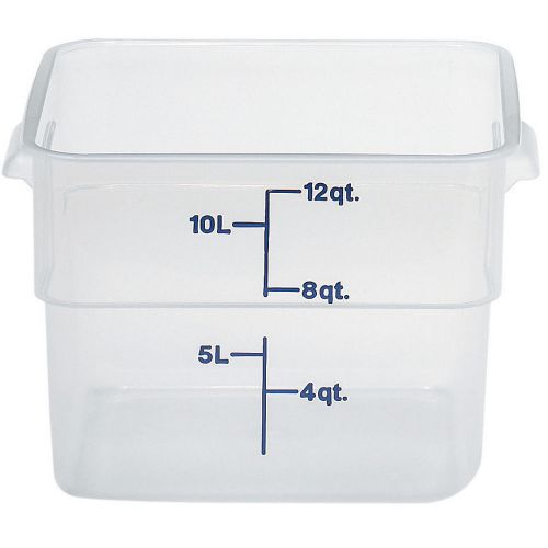 CAMBRO 12 QT. CAMSQUARE FOOD STORAGE CONTAINERS, 6PK TRANSLUCENT 12SFSPP-190