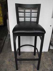 1 new bar stool black metal black vinyl seat tavern for sale