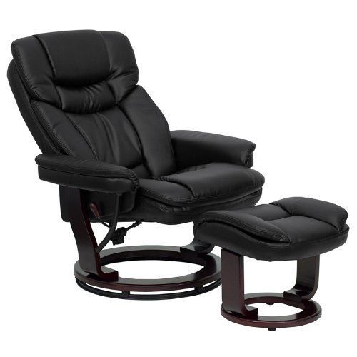 Sale new flash furniture contemporary black leather recliner ottoman chair for sale