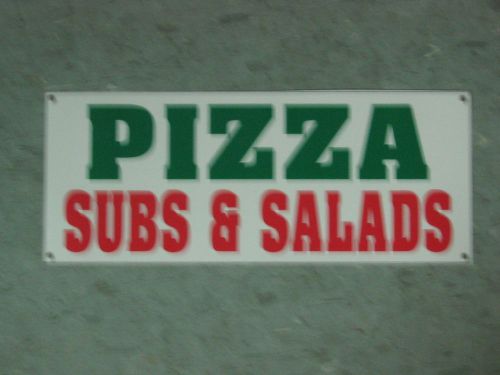 PIZZA SUBS &amp; SALADS BANNER SIGN Slice Pie New York Style NEW SIZE Restaurant