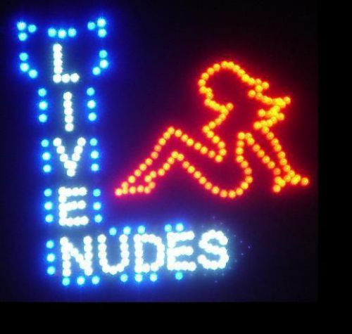 New Large 19 x 19 LIVE NUDES Motion LED Sign - Man Cave , Home Bar, College Dorm