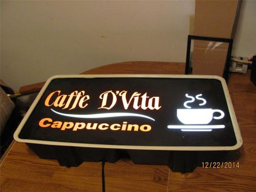 COMMERCIAL TECART CAFFE D&#039;VITA  CAPPUCCINO ILLUMINATED SIGN-USED