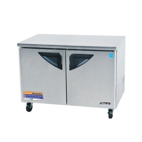 New turbo air 48&#034; super deluxe stainless steel undercounter refrigerator-2 doors for sale