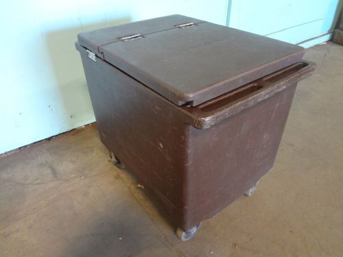 Heavy duty commercial &#034;cambro&#034;  insulated ice storage carrier/cart/bin on caster for sale